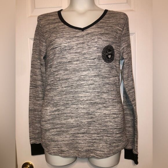 Bobbie Brooks Sz M Gray Thermal Sleep PJ Top NEW NWT - Picture 1 of 2